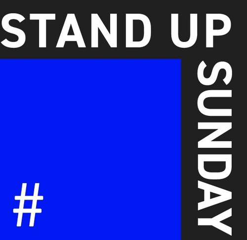 An image of the Blue Square with Stand Up Sunday surrounding it