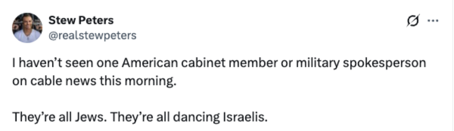 Screenshot of a social media post reviving 9/11 conspiracy theories referencing “dancing Israelis.”