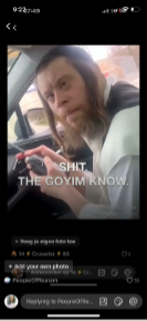 Meme showing an Orthodox Jewish man with the caption "The Goyim Know," a phrase commonly used in antisemitic online communities to suggest secret Jewish influence has been exposed.