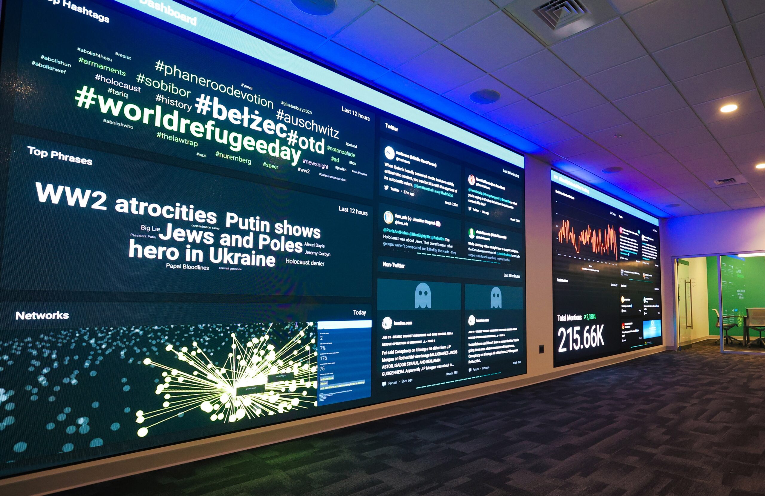An image of the Blue Square Alliance Command Center at Gillette Stadium in Foxborough, MA.